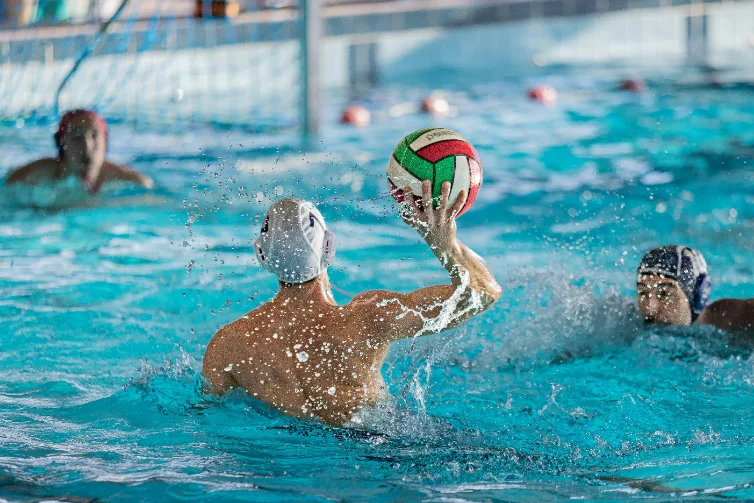 Water polo match in progress